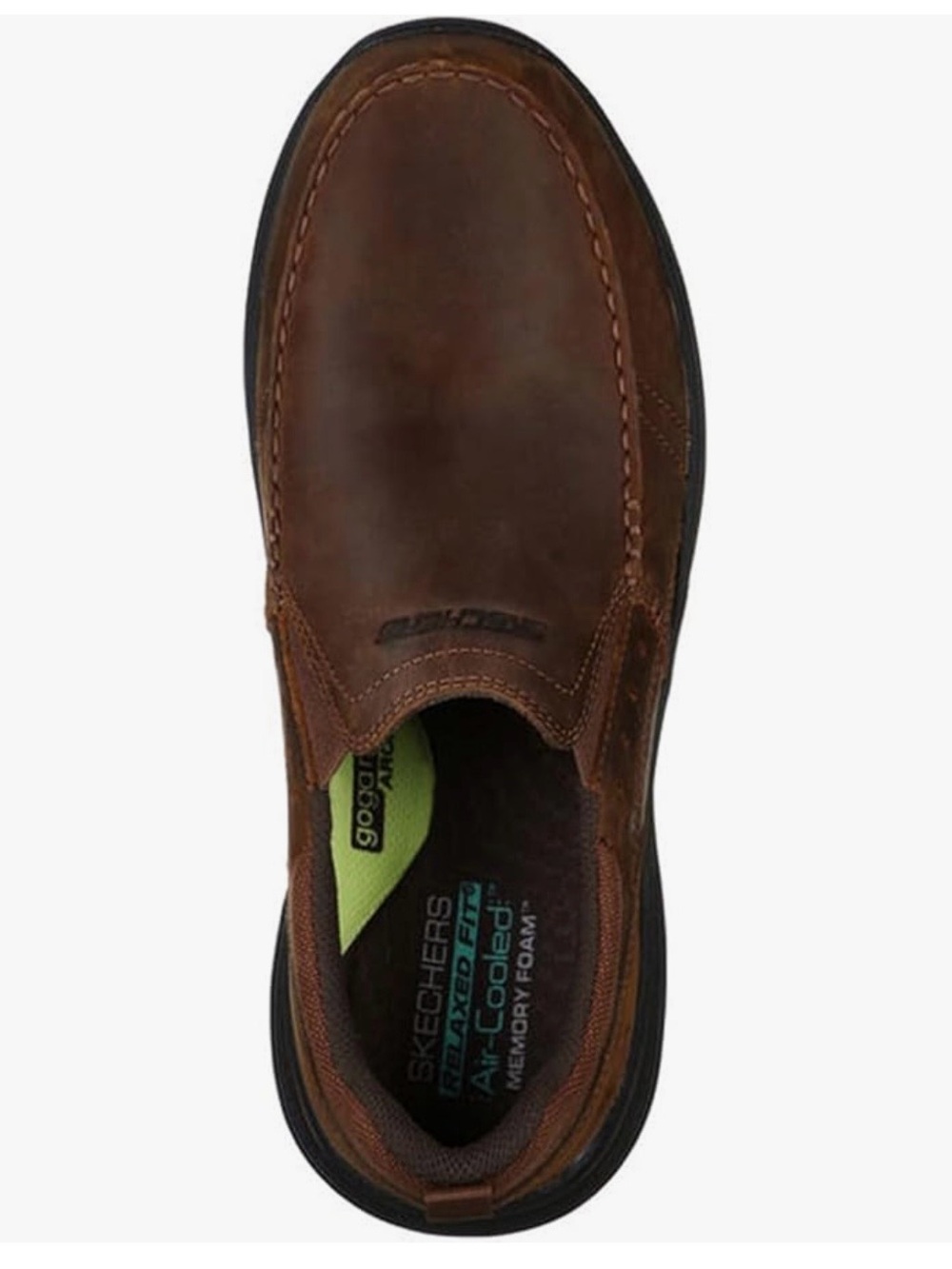 New Skechers Seveno Moe Toe Brown Cbd Slip-On Leather Loafer Style 66146 - Picture 5 of 10